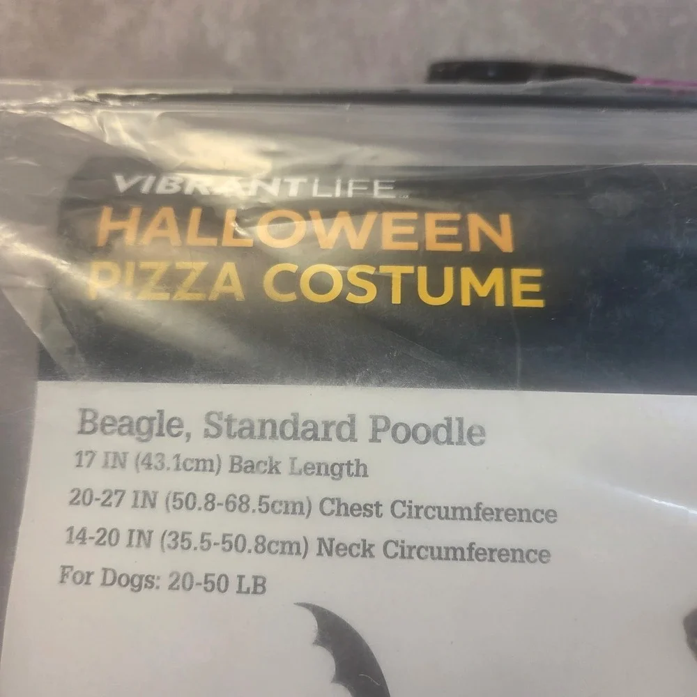Vibrant Life Halloween Pizza Dog Costume Size Medium Beagle Standard Poodle